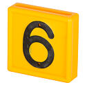 Plastové číslo na obojek, jednomístné, žluté