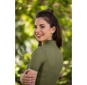 Dámské tričko se zipem Covalliero S/S 2024, olivová